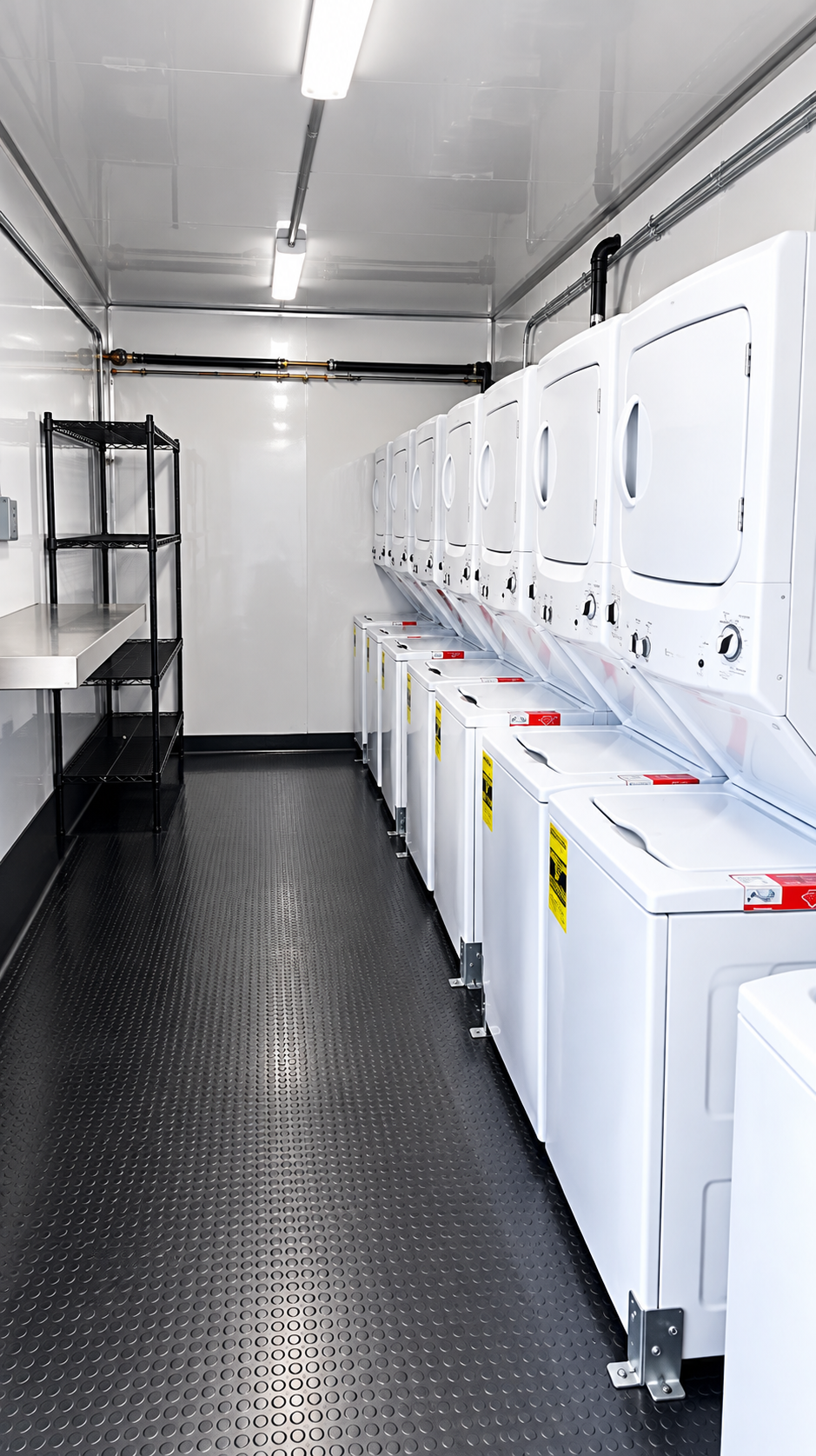 26–27 ft Laundry Trailer · 8 Washer-Dryer
