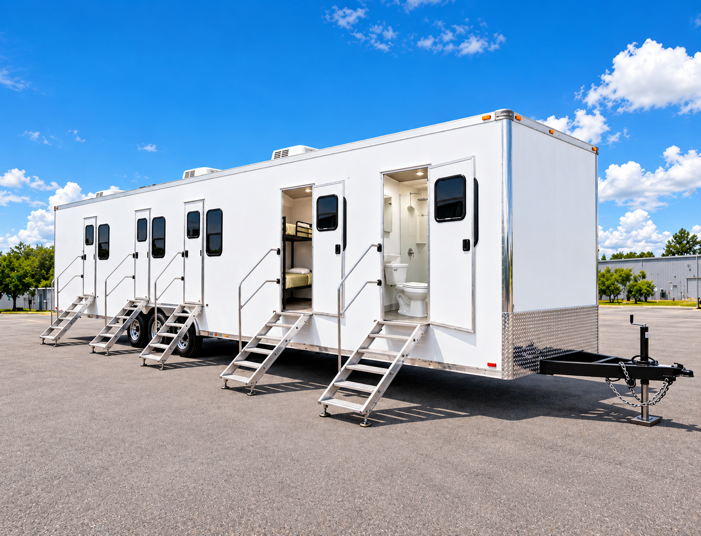 Office, Sleeper, Shower & Restroom Trailer